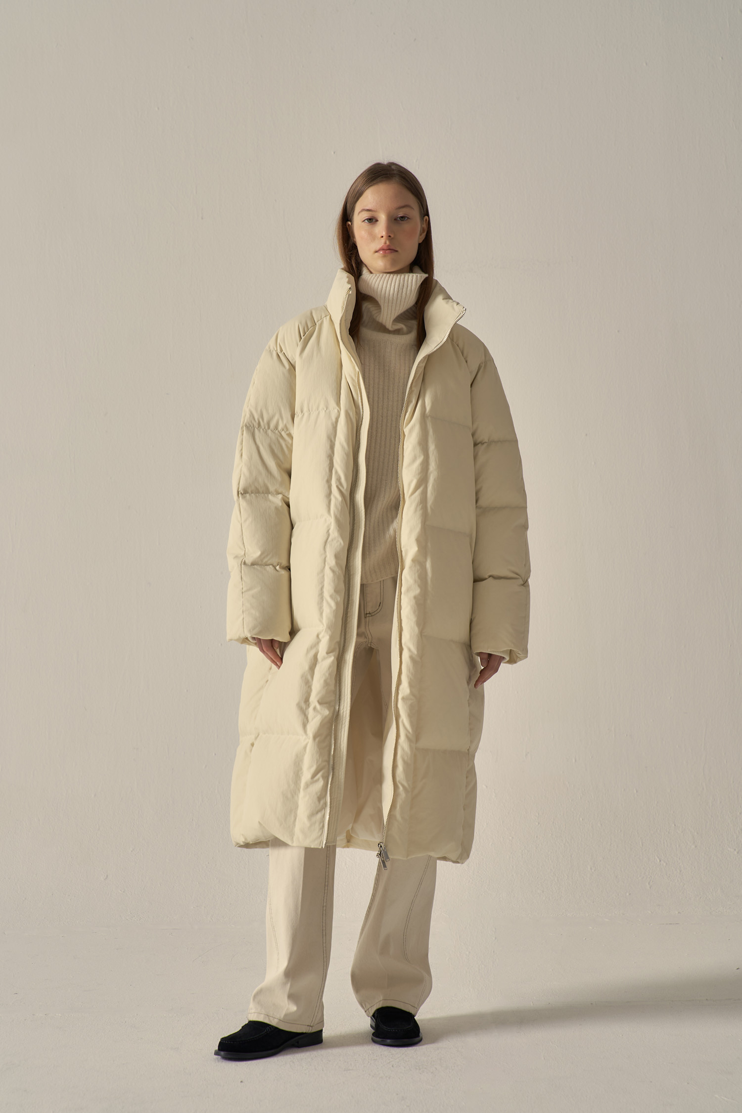 FACADE PATTERN Long Padded Coat