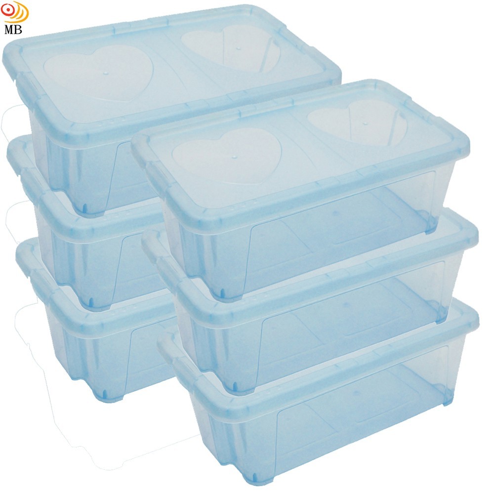 產品功能說明: 一次6入方便多收納使用 採用精選pp塑膠材質精製而成 彩色透明盒體適合搭配室內裝潢 容納體積約長34.5cm*寬20cm*高12.6cm 2邊卡扣式設計讓盒蓋緊扣盒體 盒蓋透氣設計讓盒