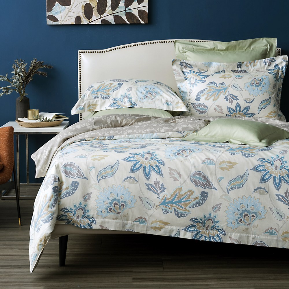 【商品特色】和樂自有品牌產品透氣透濕，柔軟舒適吸濕排汗，透氣性佳200織紗，印花設計100% 純棉材質經緯紗133 72 40支紗內容物 - 歐式枕套x2 (51x71cm+8cm框邊，無枕頭枕心)=