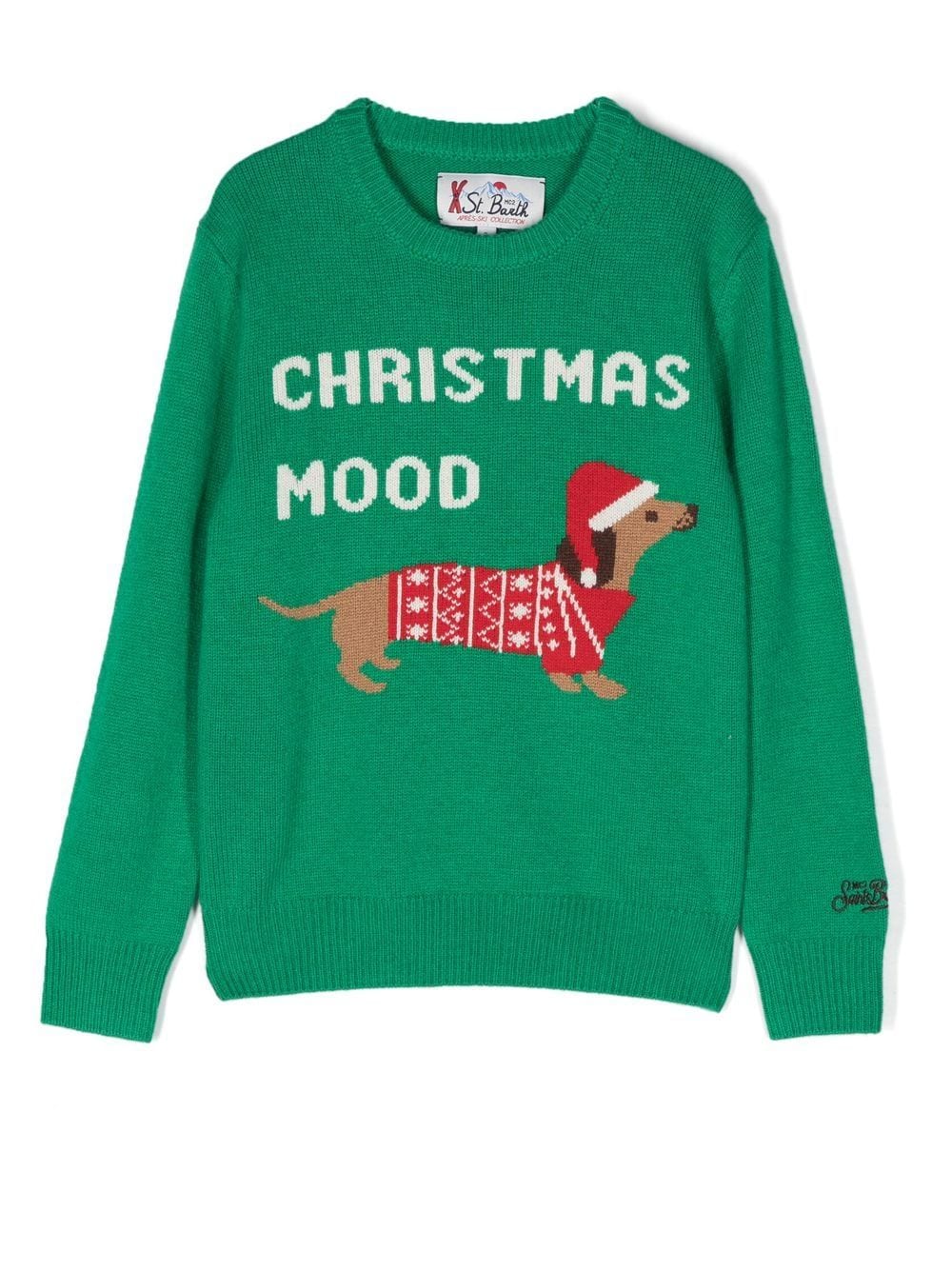 MC2 Saint Barth Kids - intarsia-knit christmas jumper - kids - Wool/Polyamide/Viscose/Cashmere - 16 yrs - Green