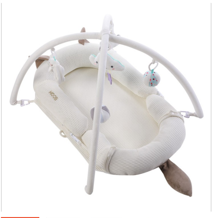 月亮船春夏款床中床 便攜式新生兒子宮仿生床哄睡卡通搖籃 嬰兒床
