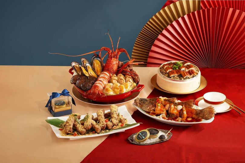 莆田針對都會小家庭推出極上祥龍星饗宴，搭海鮮龍蝦超喜氣，舀黑金魚子醬提升舌尖美味。