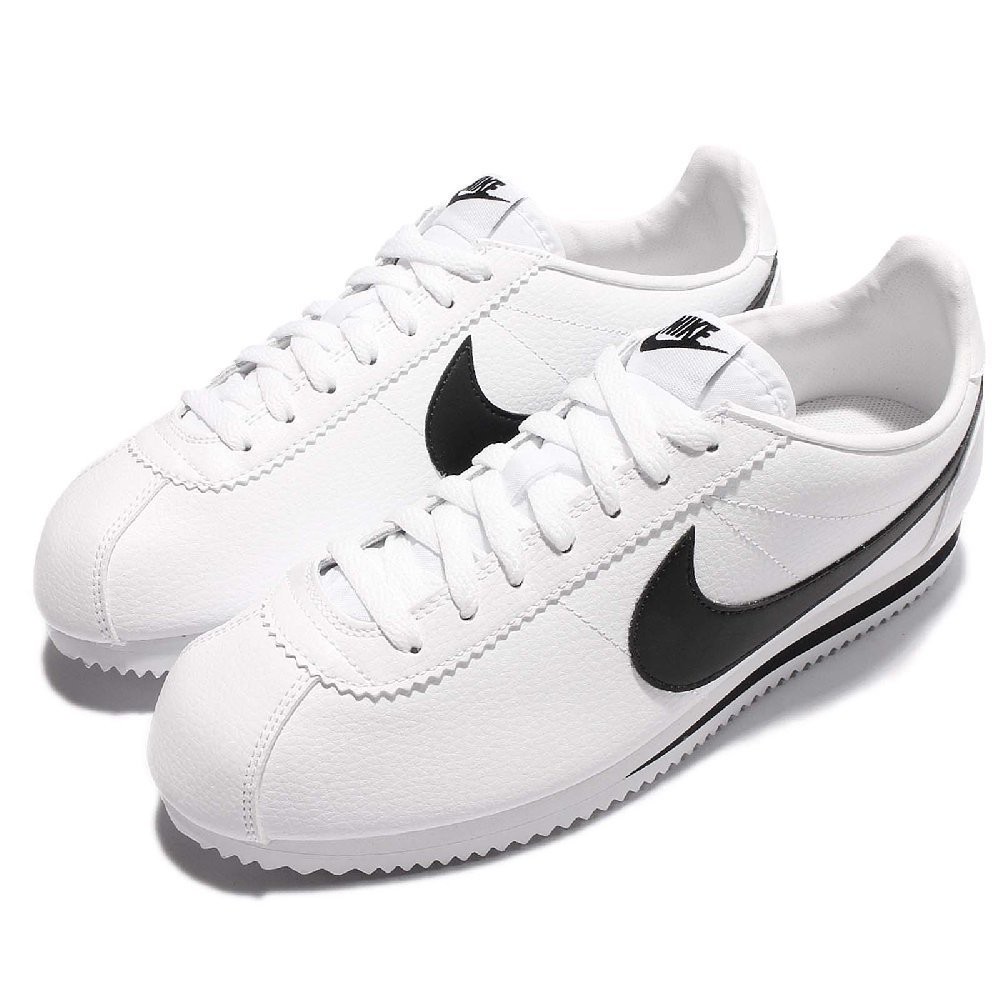 【Footwear Corner 鞋角】 Nike Classic Cortez Leather 荔枝皮革 黑勾阿甘 男 型號： 男款，749571-100 左右偏窄，建議大半號 【下標前請先聊聊詢問