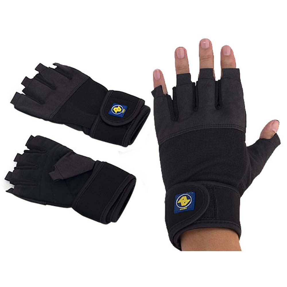 ALEX 男 手套-自行車 單車 重量訓練 黑深灰