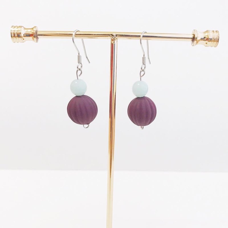 暗紅粉綠 珠子耳環 生日禮物 姐妹禮物 大珠子: 約1cm 小珠子: 約0.5cm Red Green Dangle Earrings Birthday Gifts Large: around 1cm