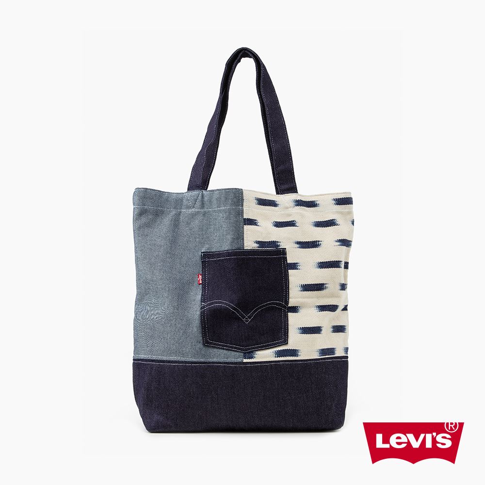 Levis 男女同款 日系丹寧拼接托特包 / 經典後口袋設計元素 人氣新品