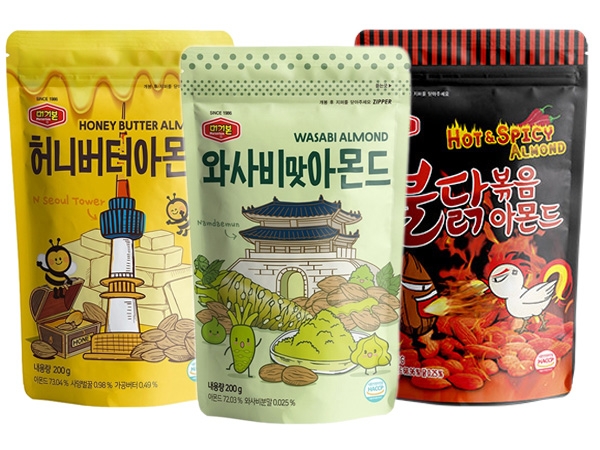 韓國 Murgerbon~蜂蜜奶油風味／芥末風味／辣雞風味 杏仁果(1包入) 款式可選【D003300】，還有更多的日韓美妝、海外保養品、零食都在小三美日，現在購買立即出貨給您。