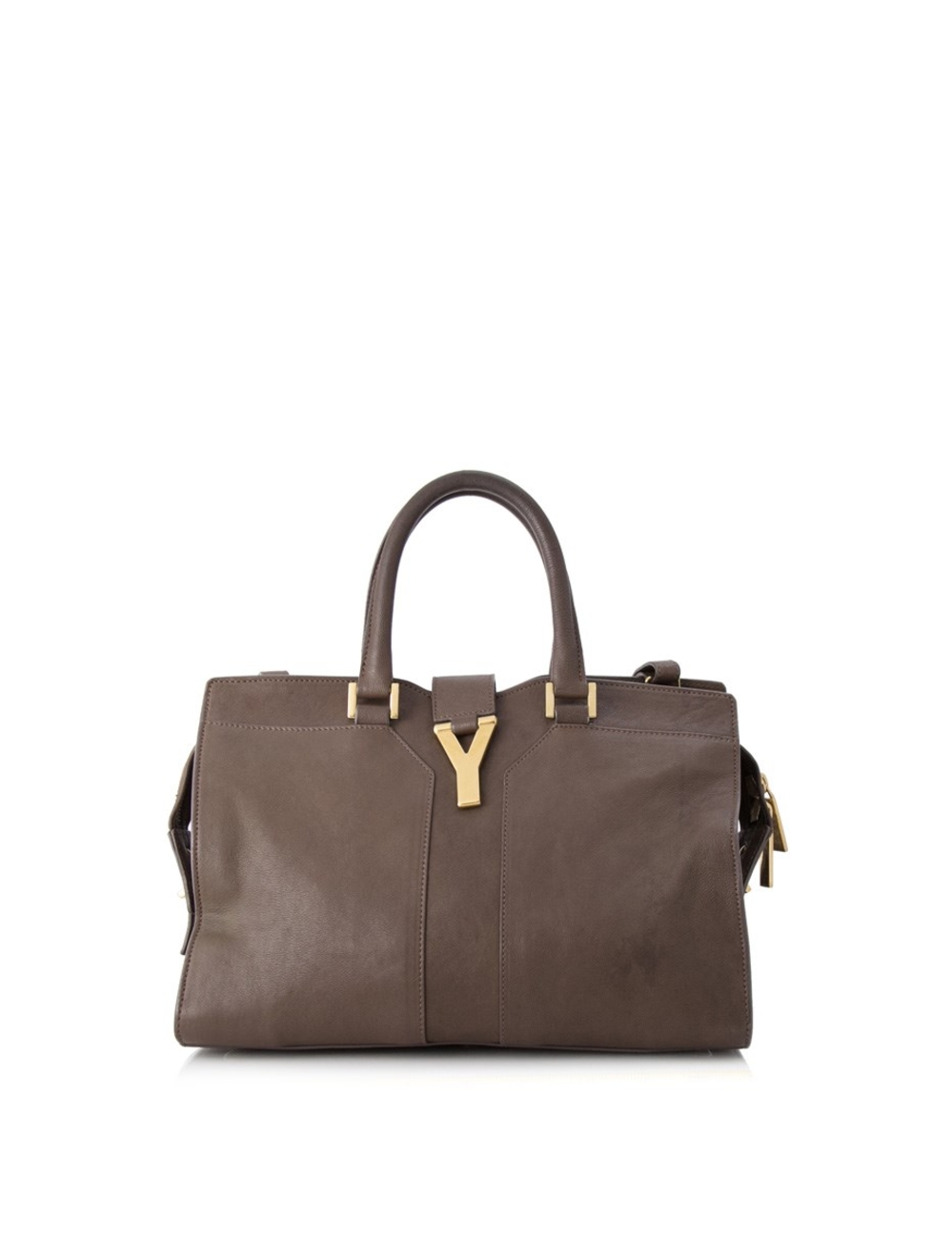 Exterior - Sheepskin leather - Gold tone hardware - Double top handles, adjustable shoulder strap - 