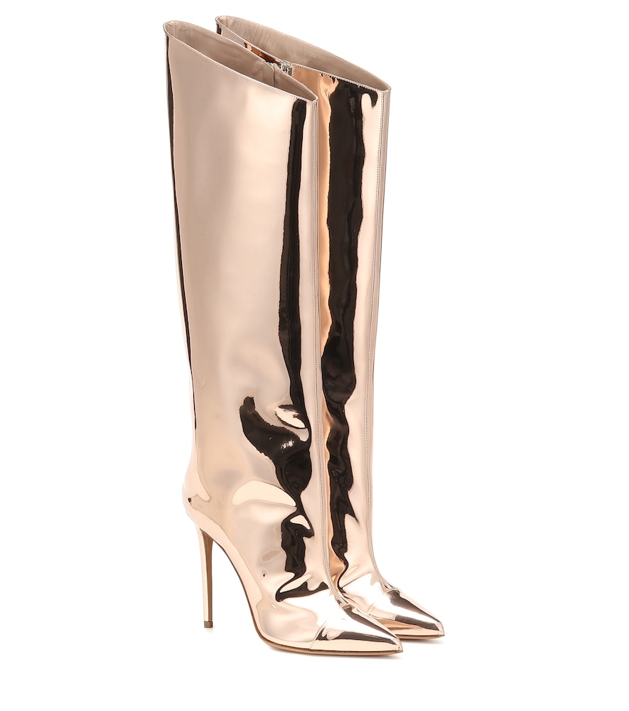 Alexandre Vauthier is not a brand to hold back on opulence, as these mirrored boots prove.