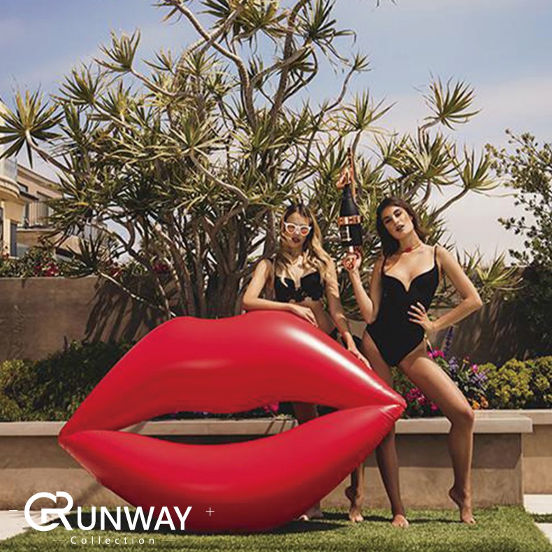 【送修補貼】大紅唇 游泳圈 kiss 親親 親吻 BOBO 充氣 紅嘴唇 救生圈 浮床 水上漂浮 泳圈 攝影拍照道具