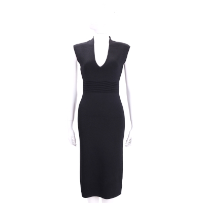 Michael Kors V-Neck Midi 黑色束腰設計無袖洋裝