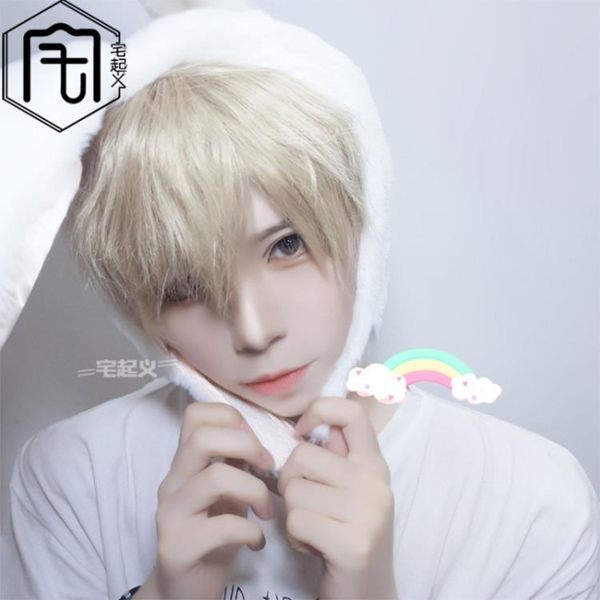 假髮 小王子男生帥氣碎齊亞麻金逼真短直髮套自然蓬鬆少年同款髮套 - 古梵希