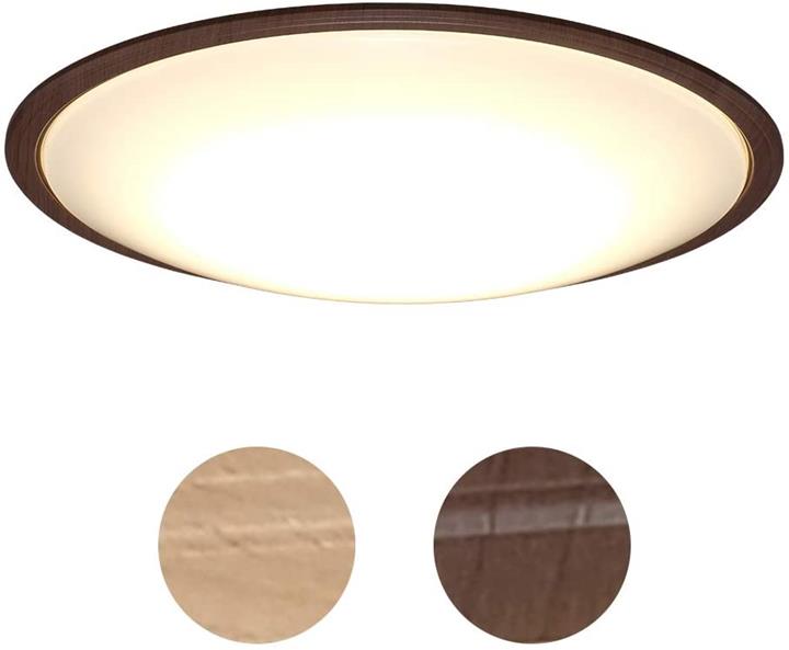 【日本代購】Iris Ohyama LED 吸頂燈 亮度可調型 適用面積 8疊 約十九平方米 金屬電路系列 木框 胡桃色