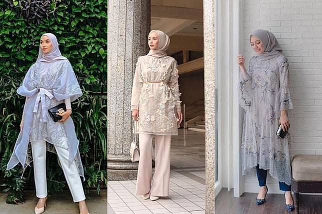 Inspirasi Model Baju Pesta Brokat Dan Celana Panjang Buat Hijaber Womantalk Com Line Today