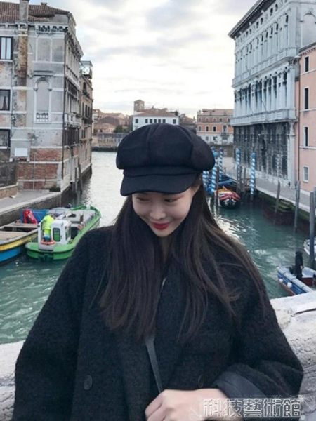 貝雷帽 ins貝雷帽子女秋冬天 畫家帽八角帽英倫報童帽子韓版日繫百搭 科技藝術館