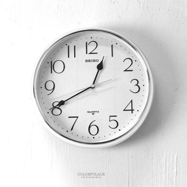 SEIKO精工掛鐘 亮銀圓形時鐘 簡約生活品味 柒彩年代【NG30】原廠公司貨