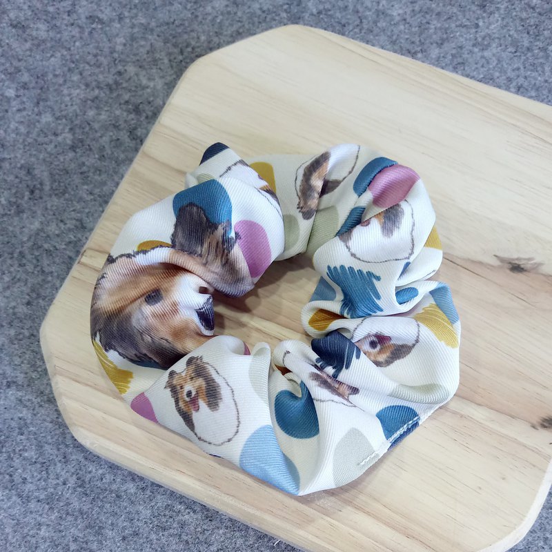 狗狗圖案髮圈，獨一無二，純手工車縫