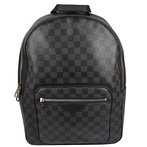 Louis Vuitton LV N41473 Josh 黑棋盤格紋皮拼接後背包 現貨