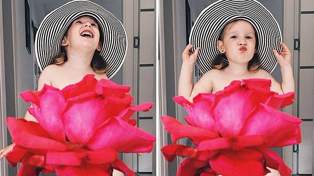 Iseng Jadiin Puterinya Model Foto Pakai Gunakan Gaun dari Makanan & Bunga Ibu-anak Ini Jadi Terkenal