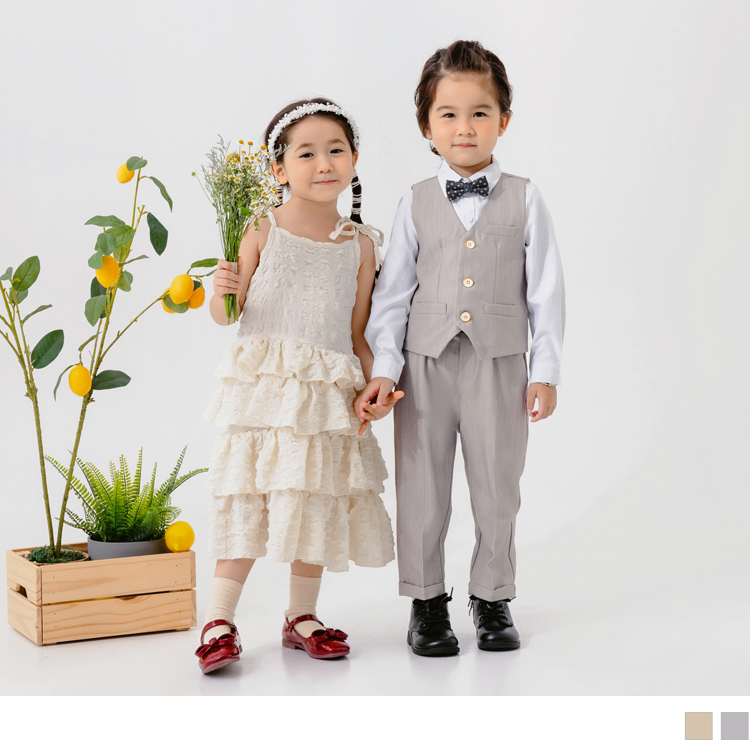 帥氣紳士男花童婚禮正式西裝套裝(三件組)