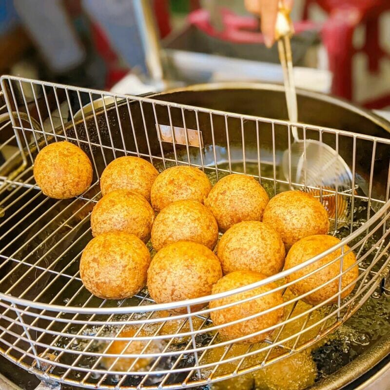 新竹城隍廟美食林家芋泥球