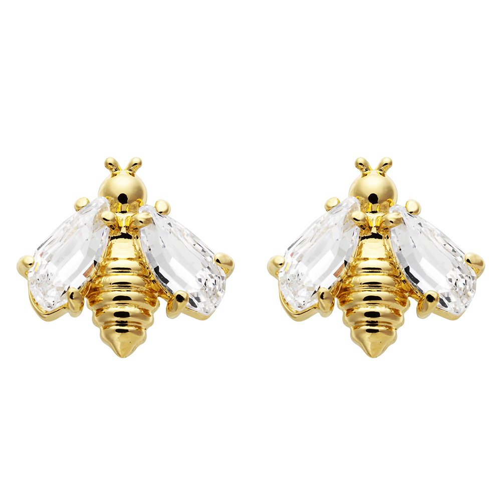 金色蜜蜂造型搭配透明水晶的翅膀屬於大人的童趣，活潑閃耀
