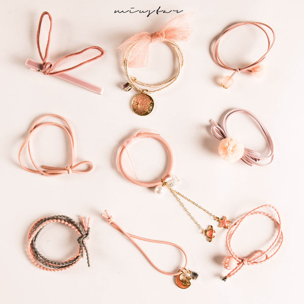 ★現貨★MIUSTAR 小清新色系隨機髮圈/髮夾9件組(共5色)【NF3509T2】