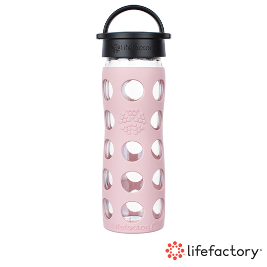 【Lifefactory】玻璃水瓶平口475ml-粉紅