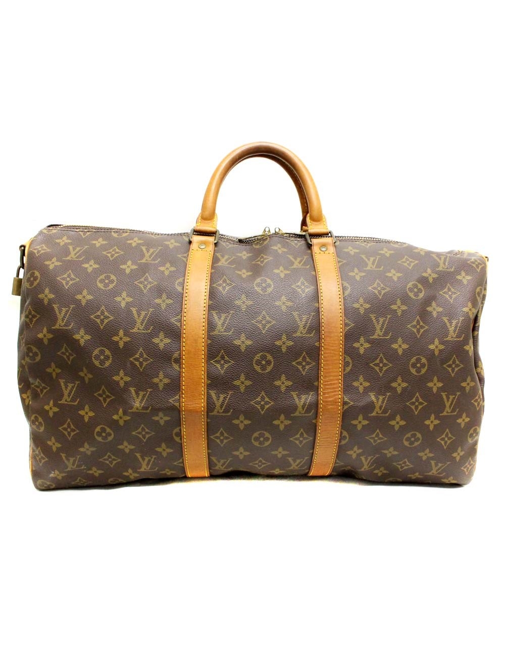 [產品信息] 品牌：LOUIS VUITTON 編號：M41416 性別：男女通用 顏色：棕色 型號：Monogram Keepol Bundriere 50旅行包 [尺寸（厘米）] 寬50 x高27