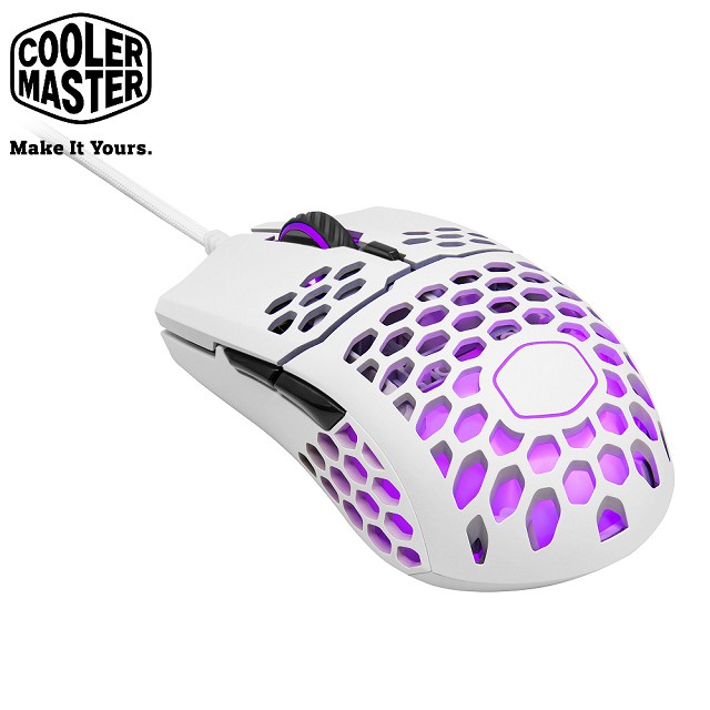 Cooler Master MM711 RGB電競滑鼠 白色產品特色★輕巧的蜂窩外殼★Ultraweave 編織網線材★電競級光學感應器★人體工學的對稱外型★無須搭配軟體★高品質用料★搭載RGB燈光產