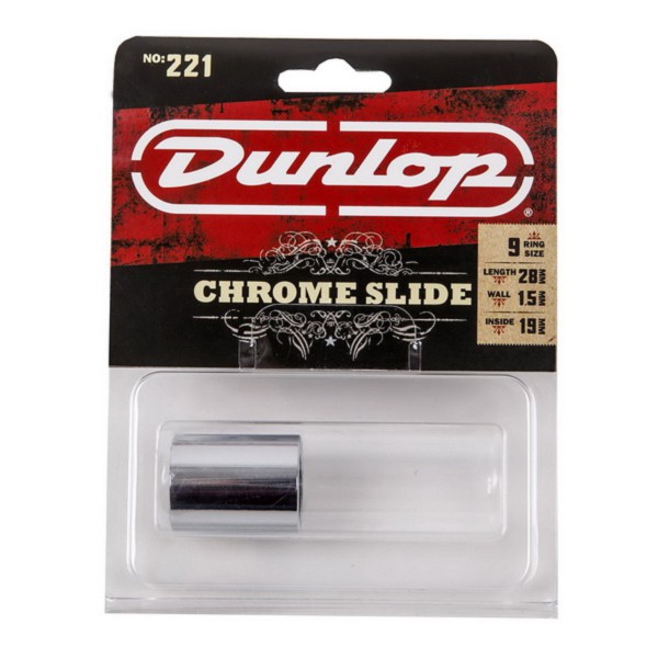 ★ Dunlop 221 特級金屬滑音管 Chromed Steel 木吉他/電吉他藍調/鄉村音樂/搖滾樂 ★戒指尺寸: 9長度: 28mm管壁厚: 1.5mm內徑: 19mm藍調中那哽咽低訴的愁緒鄉