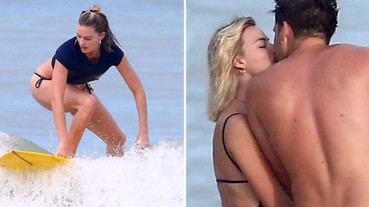 是大明星也是衝浪好手！「小丑女」瑪格羅比海灘熱吻，好身材一覽無遺！