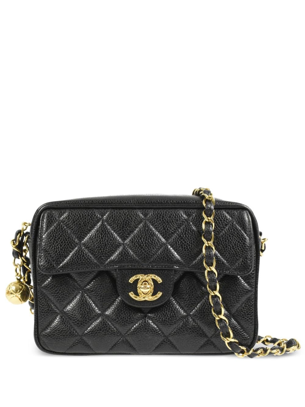 CHANEL Pre-Owned - 1992 CC logo diamond-quilted camera bag - women - Caviar Leather - One Size - Black