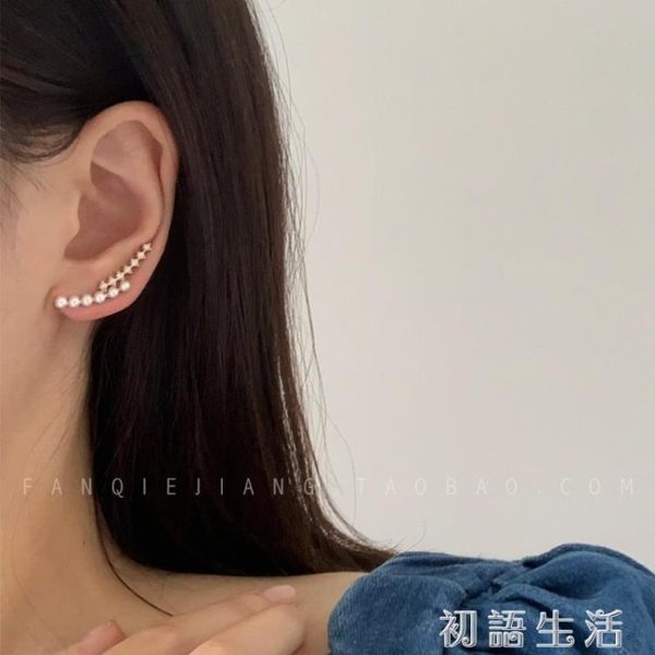 高級感鋯石珍珠耳夾無耳洞女小眾優雅法式超仙耳釘耳環新款潮 初語生活