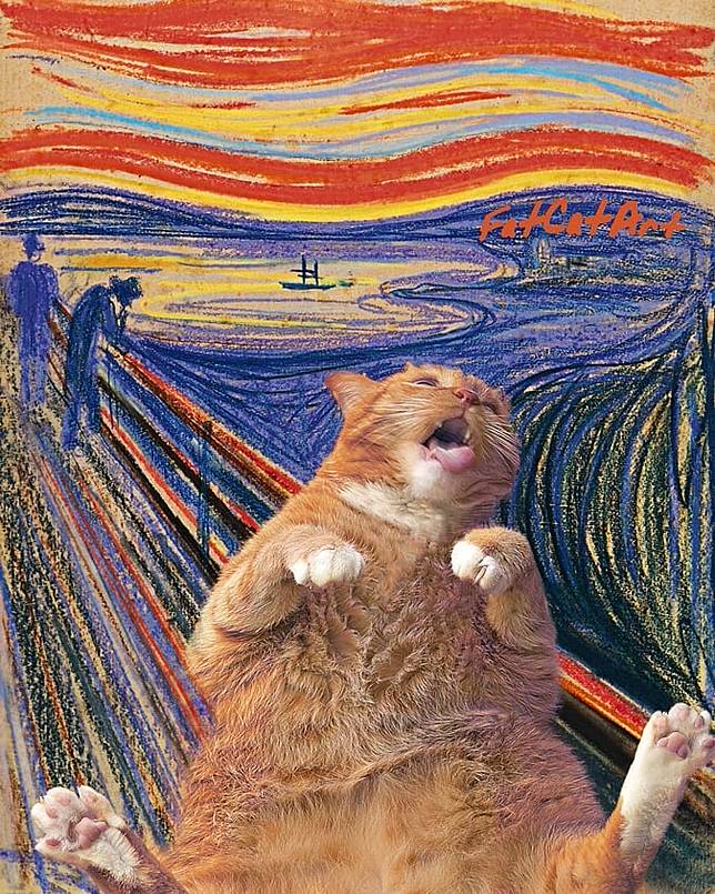 貓咪穿越名畫 俄藝術家筆下 橘貓亂入世界名畫 從蒙娜麗莎 梵谷星空 吶喊都看得到貓咪身影 Marie Claire美麗佳人