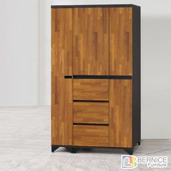 ◎優質防蛀木心板製作，結構穩固|◎美背式處理，既美觀與防潮功能|◎防刮腳墊設計，保護地板不刮傷類型:衣櫃主材質:木質材質說明:優質防蛀木心板尺寸(公分):寬113x深55x高196cm層數:四層抽屜: