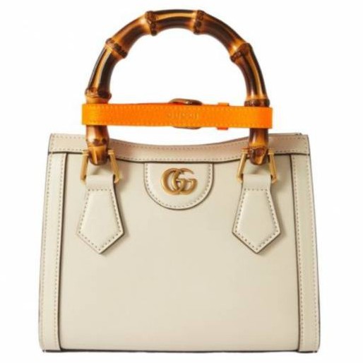 Gucci 65566 Diana 迷你竹節包 白色 (手提肩背兩用)