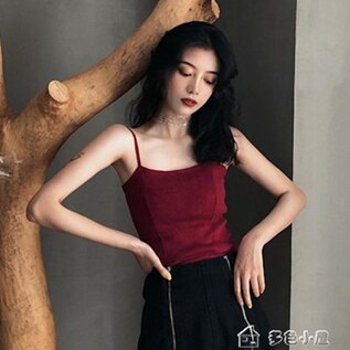 外穿背心吊帶背心女內搭外穿夏潮針織小西裝打底性感蹦迪短款露臍上衣