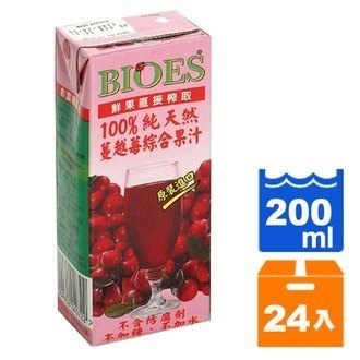 BIOES 囍瑞 100%純天然 蔓越莓綜合果汁 200ml (24入)/箱【康鄰超市】