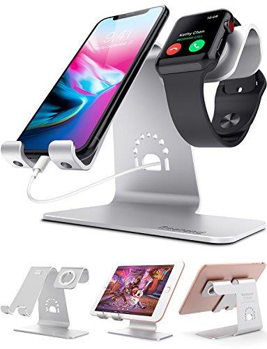 【美國代購】Bestand Apple Watch無線充電底座與 USB 充電 iPhone / iPad (高檔銀)