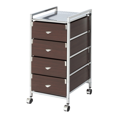 樂活家新古典四層活動收納櫃(附輪子)33x39x71cm