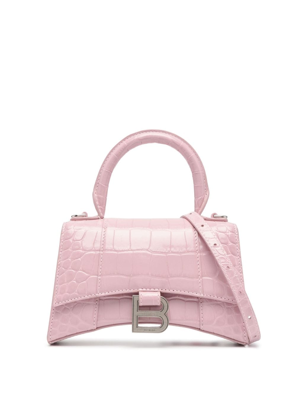 Balenciaga - XS Hourglass leather tote bag - women - Calf Leather - One Size - Pink