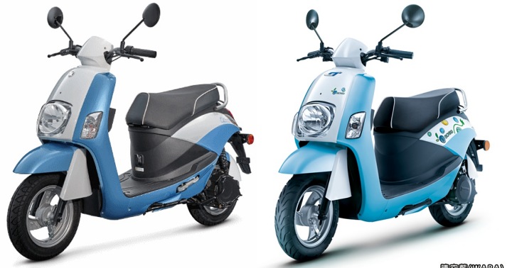 左為 SUZUKI eReady，右為中華 e-Moving EM-50，兩台車款十分相似。