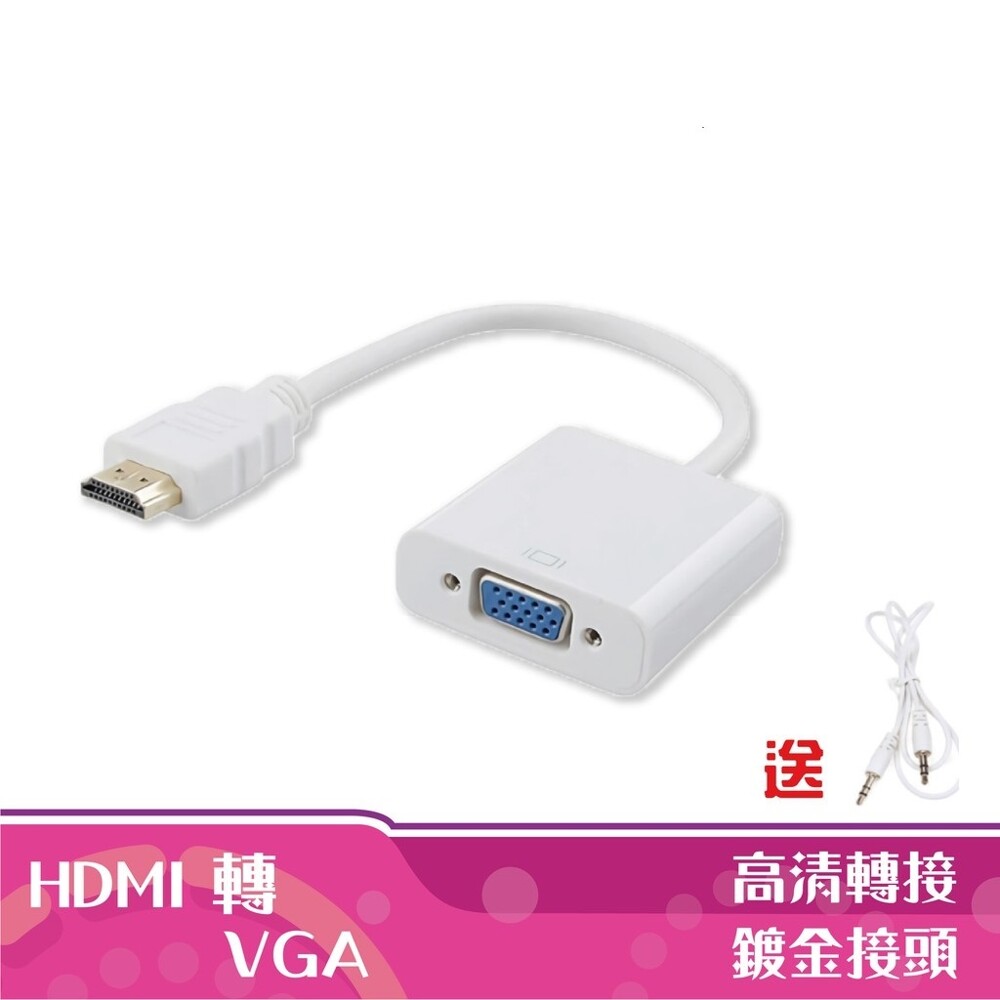 同樣可達到1080P輸出。 4.問：原來HDMI輸出有聲音，為什麼轉成VGA後沒有聲音？ 答：VGA是類比信號是無法傳輸聲音，所以轉成VGA信號後，無法直接只用視頻線就可以傳輸聲音，但你可以再外接一條