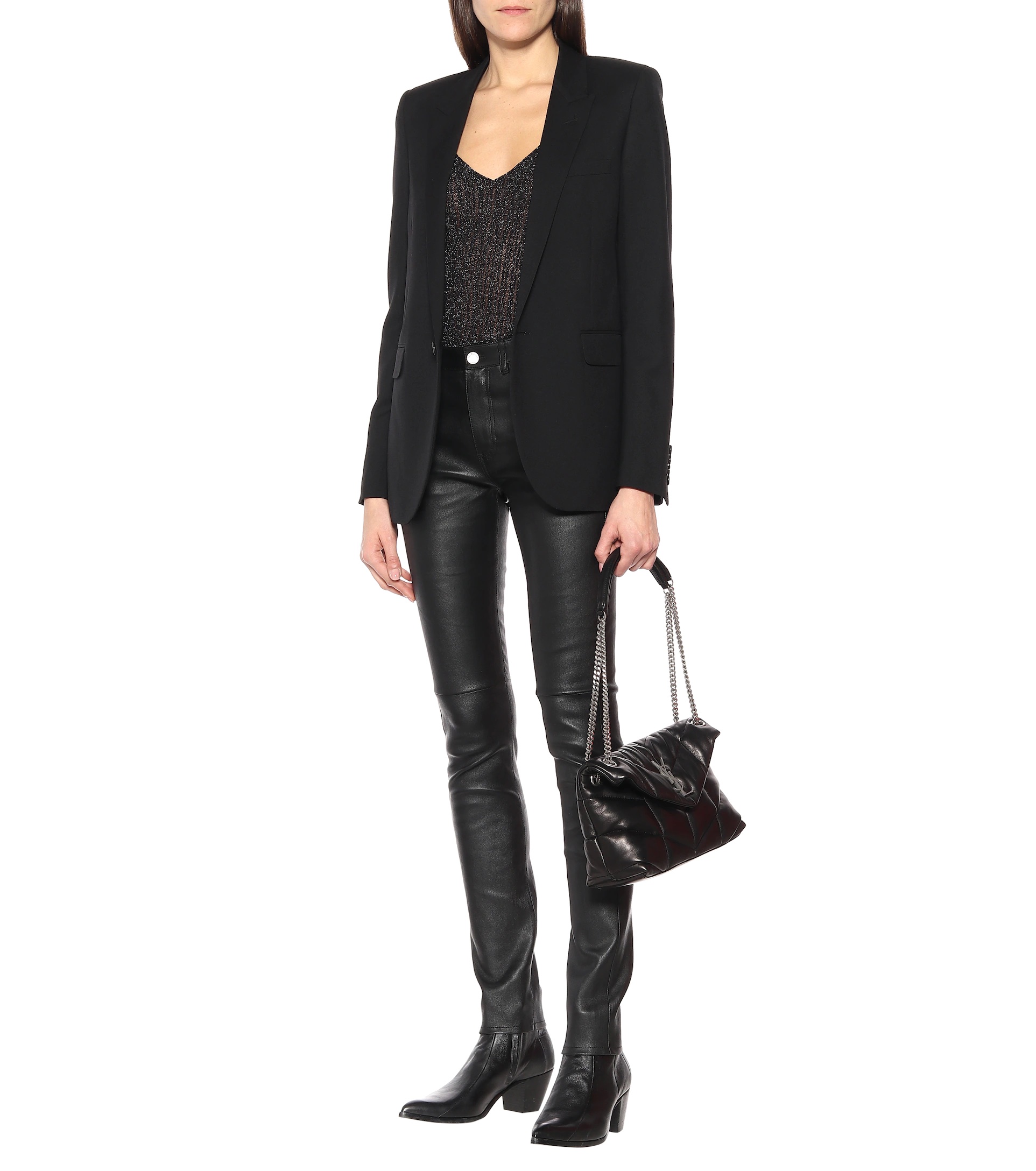 SAINT LAURENT Leather skinny pants