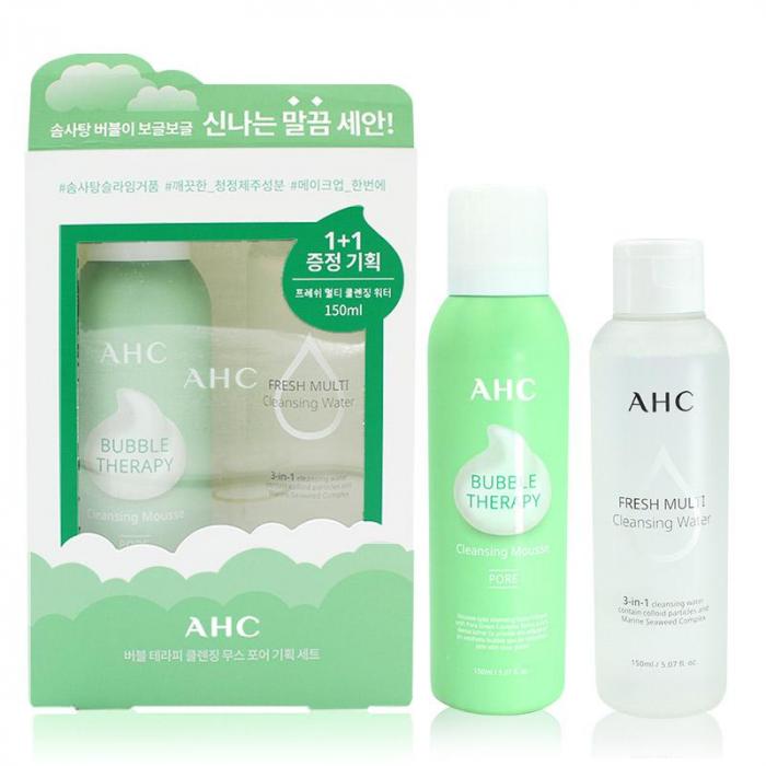 AHC 深層清潔幕斯洗面乳150ml+卸妝水150ml