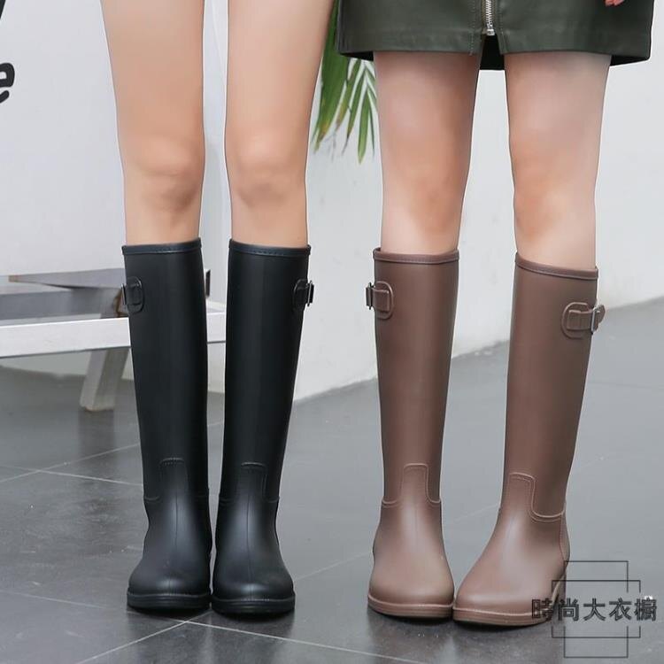 當季嚴選~女式雨鞋女時尚款外穿雨靴長筒防水高筒水靴水鞋-曼莎時尚