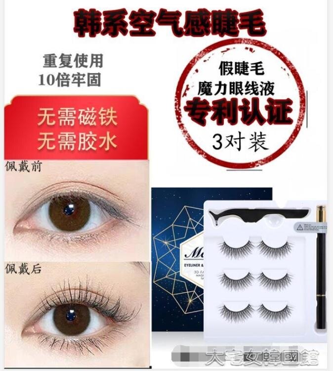 現貨 假睫毛女自然仿真磁吸磁石免膠水貼神器磁性量子網紅磁力睫毛嫁接 【新年禮物】