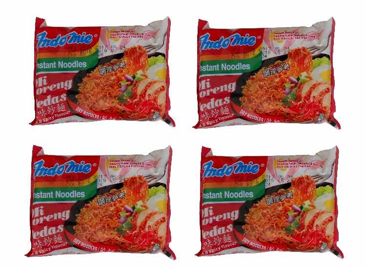 10包一起賣 購買10包請下標數量一 購買20包請下標數量二 ........依此類推 品名:印尼炒麵-辣味 內容量80公克*10包 麵身成份小麥麵粉(66%),精製棕櫚油,鹽,麵質改良劑,關華豆膠,