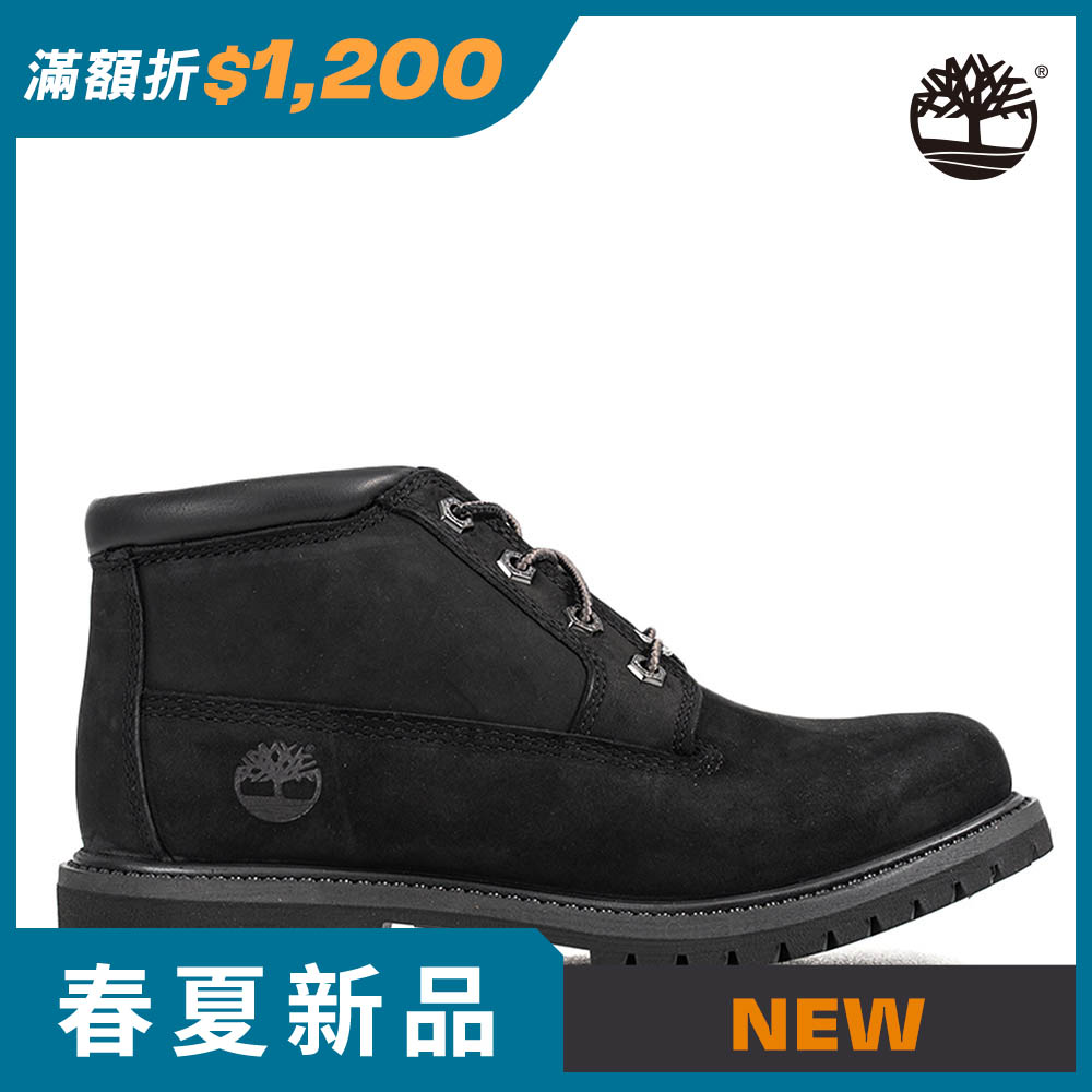 Timberland 女款黑色磨砂革防水低筒靴|23398001